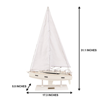 Modèle de voilier artisanal OMH Bavaria C-42 Y216 L40, coque en cèdre peinte, voiles en tissu, pour décoration nautique, objet de collection