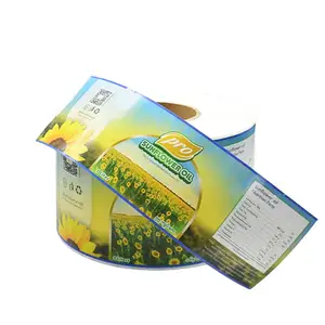 Etichette Private adesivi olio da cucina semi di girasole miscela olio d'oliva Pizza snack cibo UV Art carta termica vinile