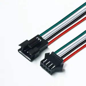 Produsen kabel 22AWG JST SM 2 3 4PIN konektor Pria Wanita kawat kabel baterai untuk WS2812 LED Strip cahaya