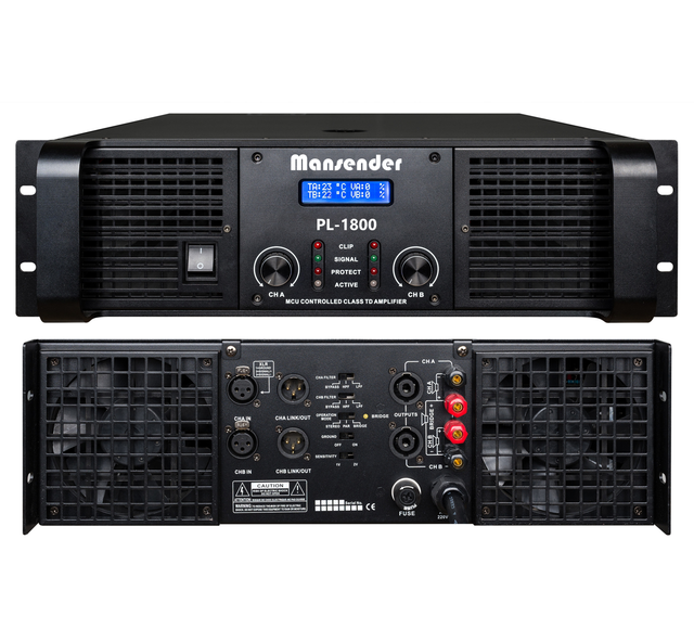 PL-1800 Professional 3U Heavy Class TD Power Amplifier  2ohm Stable Running 2 Channel Big Power AMP 2x1800W 8Ohm