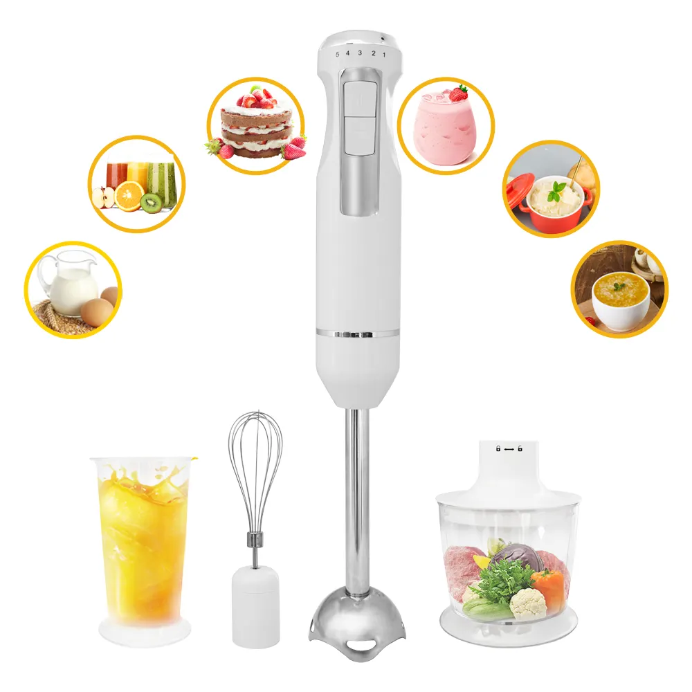 Oem 2024 Wholesale Price Commercial Immersion Powerful Stick Mixer Set Plastic Electric Egg Whisk Mini Hand Blender with Chopper