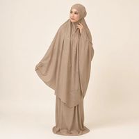 Ensemble de prière Mukena brodé pour femmes, vêtements islamiques modestes en tissu parachute