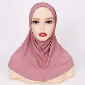 Yeni moda kadın islam yumuşak kumaş streç tüp ile başörtüsü anında kaput müslüman bayanlar başörtüsü eşarp