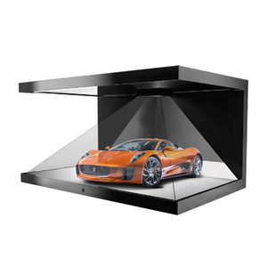 120x120CM 4 caras 360 grados holograma pirámide pantalla escaparate 3D Holo Box REPRODUCTOR DE PUBLICIDAD holográfica