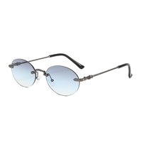 Twooo T1168 HD Outdoor Shades Ovale Sans Monture Alliage Décoration UV400 Lunettes De Soleil De Mode