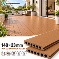 Planches de terrasse en composite WPC modernes, imperméables, écologiques, antidérapantes, résistantes aux intempéries, co-extrusion