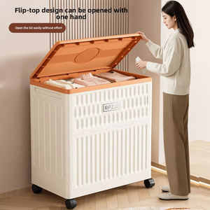 <span class=keywords><strong>กล่อง</strong></span>เก็บของขนาดใหญ่สำหรับใช้ในบ้าน พร้อมล้อเลื่อน วัสดุ PP สำหรับจัดเ<span class=keywords><strong>ก</strong></span>็บเสื้อผ้า ผ้าห่มในห้องนอน ตู้เ<span class=keywords><strong>ก</strong></span>็บเสื้อผ้าแบบเคลื่อนย้ายได้ - Product Image 1