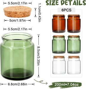 Heat-resistant 4oz 100ml Glass Candle Holder Lanterns Jars with Wooden <b>Lid</b> Used for Making Soy Wax Christmas Home <b>Decor</b> - Product Image 3