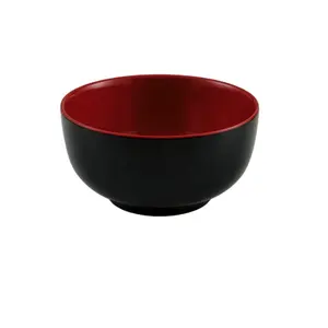 Farklı stil çift renk siyah kırmızı melamin kase erişte 8 "melamin kase restoran