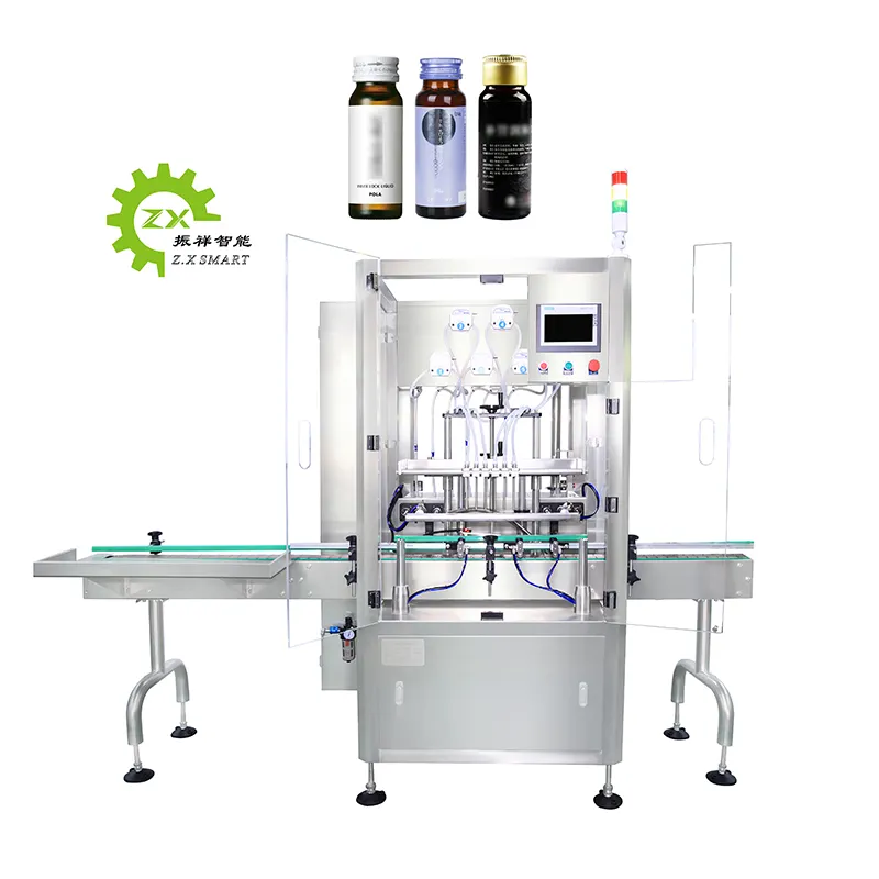 ZXSMART Machinery Industry 6 Head Filler Small Bottle Oral Liquid Syrup Vial Filling Machine