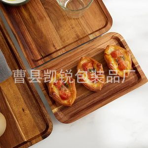 Wooden Serving <b>Tray</b> Rectangle For Food Eco Friendly Home Kitchen Use Cake Plate <b>Tea</b> <b>Tray</b> - Product Image 4