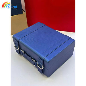 Customized Logo Blue Watch Box for High-End Luxury Designer Watches, Elegant Heritage Style <b>Display</b> <b>Case</b> with Leather Interior - Product Image 6