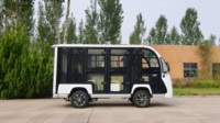 Bus touristique blanc 8-11 places à vitesse lente avec portes, mini bus pour les endroits pittoresques, transport de passagers avec climatisation