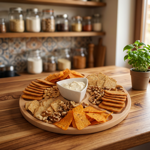 Planche de service rotative en bois de hêtre à 3 compartiments, 33 cm, finition à l'huile végétale, pour fromages et charcuteries, logo personnalisé - Product Image 2