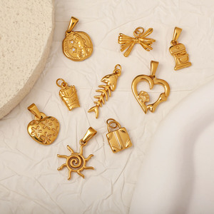 Pendentifs en acier inoxydable plaqué or 18 carats, motifs Charm Bar, Country Charms, <span class=keywords><strong>sac</strong></span> à <span class=keywords><strong>main</strong></span>, frites, pour la création de bijoux DIY et de colliers - Product Image 3