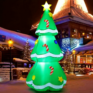 Décoration de Noël gonflable : Chien qui mord le Père Noël, accessoires pour créer une ambiance festive en extérieur dans la cour - Product Image 5