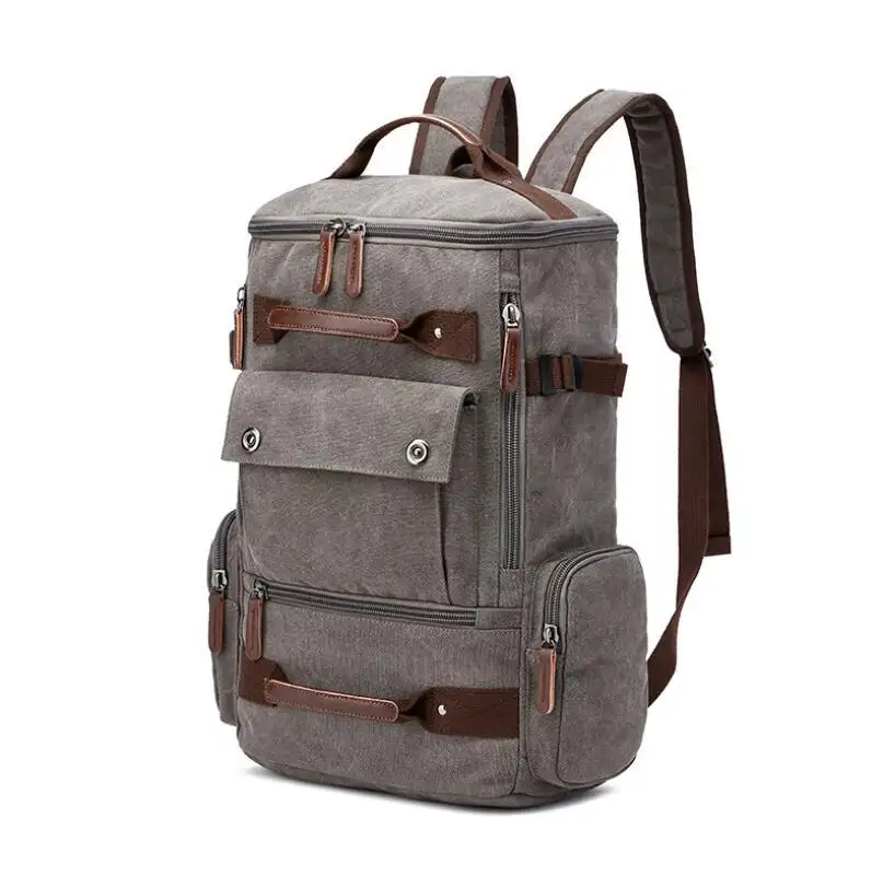 The new Korean version of the fashion canvas backpack hiking travel men's backpack