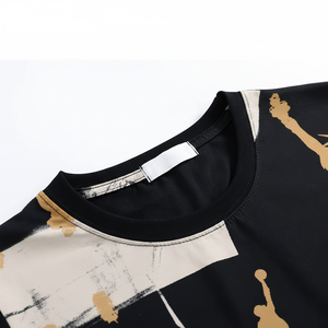 Camisetas de cuello redondo de algodón 100% de primera calidad para hombre, camisetas de playa de verano básicas informales estampadas, camisetas de hombre con letras elásticas de bloque de Color - Product Image 1