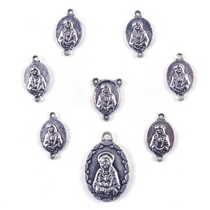 Conector para Rosario Medallas de los Siete Dolores Calcomanías de la Santísima <span class=keywords><strong>Virgen</strong></span> María Medallas de Devoción Católica para Rosario - Product Image 3