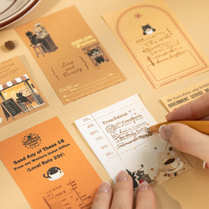50 pezzi per confezione di blocchi per appunti della serie Xiao Ji Appraiser, blocchi per appunti fai-da-te in stile retrò. - Product Image 4