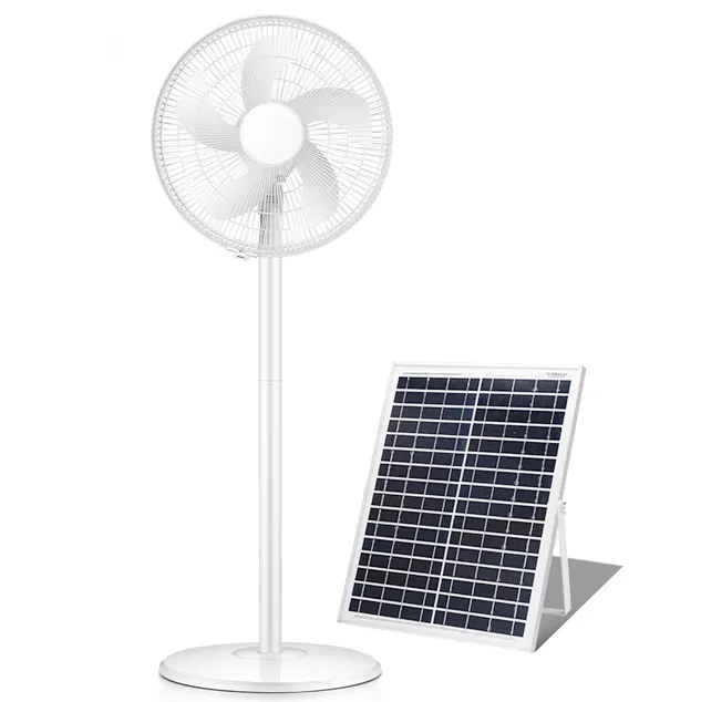 12 inches AC/DC Battery Solar Charge Floor Household outdoor Air Cool fans Table Stand solar powered fan ventilateur