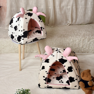 Suministros para mascotas Camas Vaca Impreso Tienda de campaña para perros Casa Invierno Algodón Camas para perros - Product Image 4
