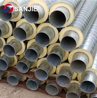 Tuyau en acier pré-isolé pour isolation thermique en mousse de polyuréthane PU, feuille de fer galvanisé ASTM API5L, DN20-1600mm