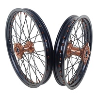 Jeu de roues à rayons en alliage anodisé CNC KYZ 21/19 pouces, moyeu Supermoto pour KTM EXC SXF XC XCW SX 125-530cc Enduro MX Racing Pro Kit