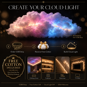 Bande lumineuse <span class=keywords><strong>LED</strong></span> COB 220V IP66 Étanche 120 <span class=keywords><strong>LED</strong></span>/m Ra≥90 Sans points noirs Coupable toutes les 10cm Effet Nuage DIY Personnalisable OEM 50-100M - Product Image 2