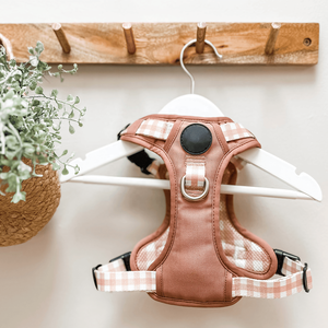 Logo karet personalisasi & Aksesori Bebas tarik layanan Esa sabuk dada hewan peliharaan dudukan produsen tali kekang anjing cokelat untuk anjing sedang - Product Image 3