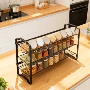 Estante para Especias de Tres Niveles, Cesta de Almacenamiento para Encimera de Cocina, Tipo Vertical, Fácil de Limpiar, Forma Rectangular - Product Image 3