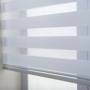 पंच-मुक्त ब्लैकआउट अंधा सादगी डबल-लेयर रोलर पुल प्रकार लिफ्ट-एंड-ड्रॉप मोटी अनुकूलन योग्य आधुनिक डिजाइन ज़ेबरा - Product Image 2