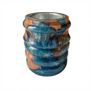 Brûleur d'encens en bois fait main, design marbré vert bambou, décoration aromatique pour la maison, utilisation toute saison - Product Image 6