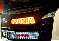 1X 24V LED Blanc/Jaune/Rouge/RGB Feu de signalisation avant pour calandre, Lampe en acier inoxydable pour Camion lourd Scania/DAF/VOLVO, Remorque, Camion-benne