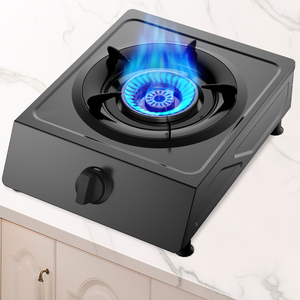 Fornello a <span class=keywords><strong>Gas</strong></span> Singolo in Acciaio Inossidabile con Piano in Vetro Temperato per Uso Domestico da Tavolo, Accensione Elettronica a Impulsi, <span class=keywords><strong>Gas</strong></span> Naturale Liquefatto - Product Image 1