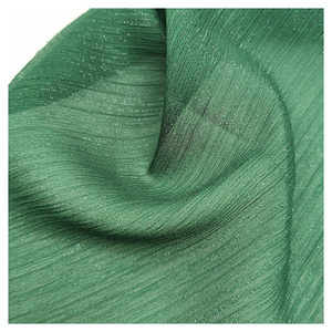 Tela Crepé Chifón de Poliéster con Hilo Plateado Teñido, Transpirable y Arrugada para Falda/Blusa/Vestido de Noche - Product Image 3