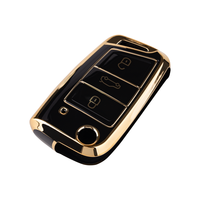 Vente flash - Housse de clé de voiture pliable en TPU durable, écologique et résistante aux chocs, avec logo personnalisé pour Volkswagen 3 clés