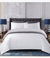 Vente en gros sans plis pour hôtel américain de luxe 100% coton drap-housse pour hôtel drap plat et taie d'oreiller ensemble de draps de lit