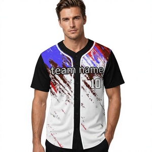 Maillot de baseball personnalisé sublimé pour homme, manches courtes, boutonné, nom de l'équipe imprimé sur mesure, respirant, en twill, haut de maillot. - Product Image 1
