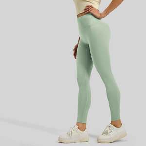 Mallas <span class=keywords><strong>de</strong></span> mujer <span class=keywords><strong>de</strong></span> cintura alta personalizadas al por mayor, pantalones <span class=keywords><strong>de</strong></span> yoga <span class=keywords><strong>de</strong></span> secado rápido para adultos, mallas deportivas <span class=keywords><strong>de</strong></span> entrenamiento con patrón sólido - Product Image 3