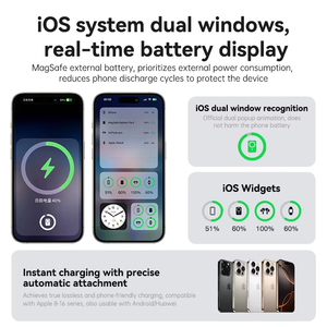 Superlative Quality Low Cost Magnetic Fast <b>Charging</b> <b>Station</b> T17 Foldable Stand 15W Cooling Zinc Alloy 10000mAh Power Bank - Product Image 5