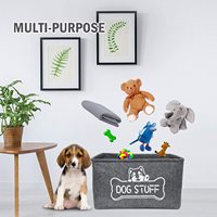 Cesta de Almacenamiento para Juguetes de Mascotas KUYUE, Organizador de Fieltro con Asas, Bolsa de Almacenamiento Moderna para Juguetes, Mantas, Correas y Accesorios Bordados para Mascotas