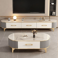Dernier modèle de meuble de salon bas prix Table de télévision carrée en pierre frittée support TV de luxe armoire avec rangement pour la maison