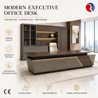 Bureau de direction moderne pour banque et bureau avec rangement intégré