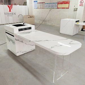 Gabinetes de <span class=keywords><strong>cocina</strong></span> inteligentes de lujo con <span class=keywords><strong>luz</strong></span> <span class=keywords><strong>Led</strong></span> con armario curvo <span class=keywords><strong>Cocina</strong></span> Muebles de <span class=keywords><strong>cocina</strong></span> completos Encimera de piedra sinterizada - Product Image 1