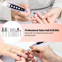 Perceuse à ongles professionnelle rechargeable à la lumière UV 10 Modes manucure pédicure ensemble électrique violet Gel séchage lampe à ongles avec prise USB