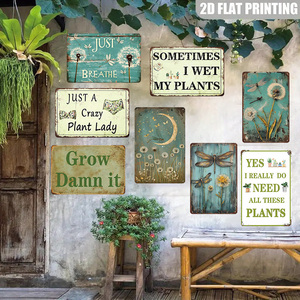 Juego <span class=keywords><strong>de</strong></span> Letreros Metálicos Vintage con Diseño <span class=keywords><strong>de</strong></span> Libélula, Diente <span class=keywords><strong>de</strong></span> León y Planta, Decoración Retro para Pared del Hogar y Jardín - Product Image 2