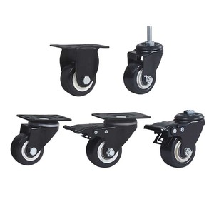Industrieller Werkzeugschrankwagen mit Rollen <span class=keywords><strong>1</strong></span>.<span class=keywords><strong>5</strong></span>/2/2.<span class=keywords><strong>5</strong></span>/3 Schwarz Leichtgewichtige PVC-Schwenkrollen Gewindespindelrollen Großhandel - Product Image 4