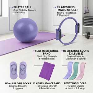 <b>Magic</b> Ring Exercise Ball With Resistance Bands Yoga Pilates Training <b>Kit</b> for Core Strength Building and Body Sculpting - Product Image 2
