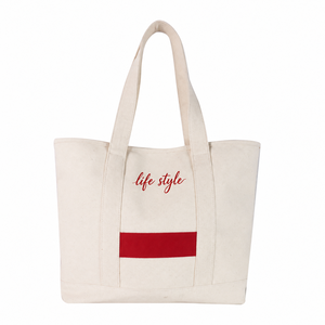Customized Solid Color <b>Medium</b> Oversized Cotton Canvas Handled Tote <b>Bag</b> Active Lifestyle Sporty Weekend Shopping <b>Bag</b> for Gym - Product Image 1